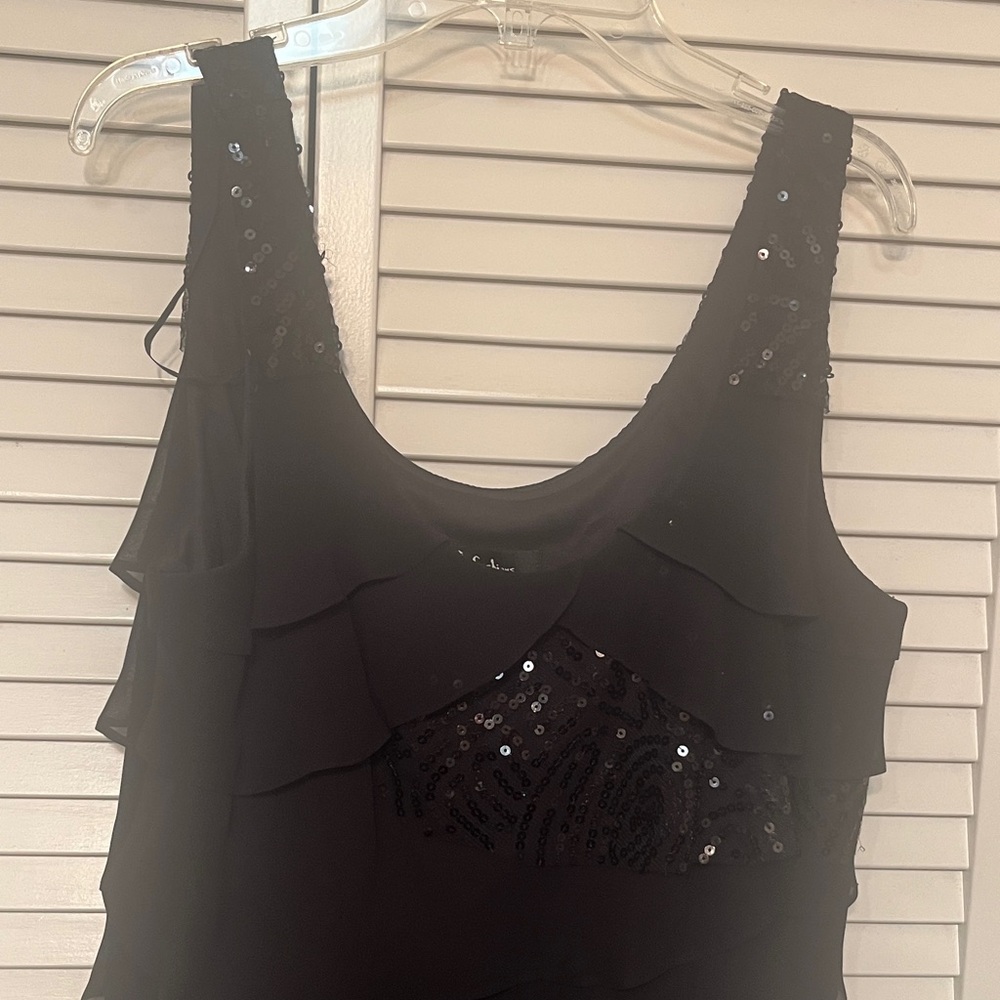 S.L. Fashions Black Sequin Tiered Dress - Picture 5 of 8